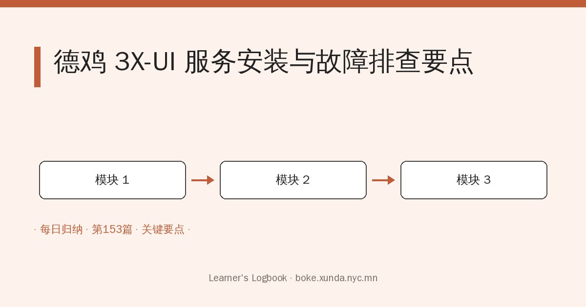 德鸡 3X-UI 服务安装与故障排查要点